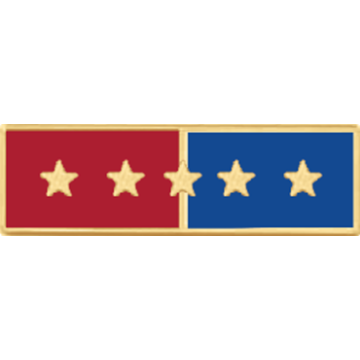 Blackinton A7141-D Two Section Commendation Bar with Five Stars (1-3/8" x 3/8")