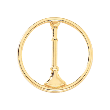 Blackinton A7287-CO Lieutenant Hat Badge with One Vertical Horn in Ring (1-5/16")