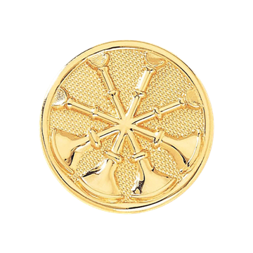 Blackinton A7289 Deputy Chief Hat Badge with Four Crossed Horns (1-1/4")