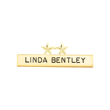 Blackinton A8584-S2 Name Bar with Two Stars (2-1/4" x 3/8")