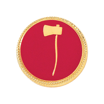 Blackinton A8933 Raised Single Axe w/ Enamel & Rope Rim (15/16") Min Order: 2