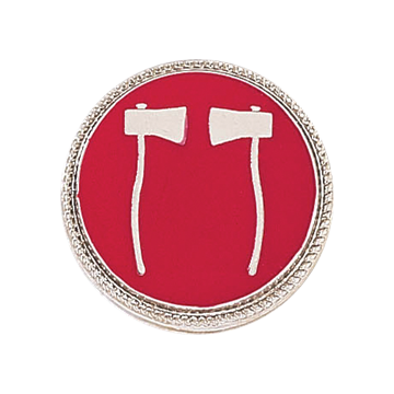 Blackinton A8934 Two Raised Facing Axes w/ Enamel (15/16") Min Order: 2