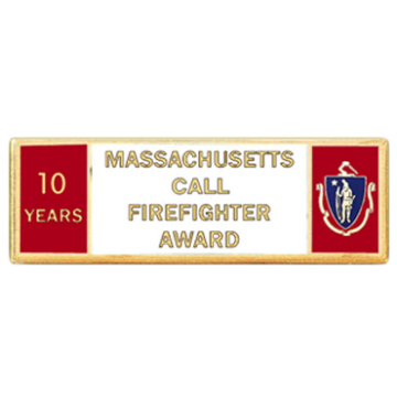 Blackinton A9846-K Massachusetts 10 Year Call Firefighter Award (1-11/16" x 9/16")