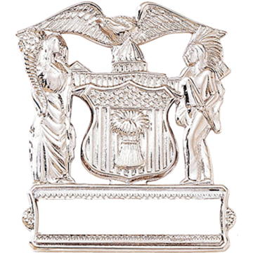 Blackinton AH7603 Illinois Cap Badge with Open Panel for Applied Numbers (2-3/4" x 2-1/2")