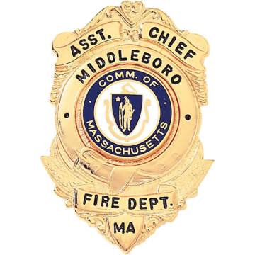 Blackinton B1037 Badge with Split Top Panel and Semi Circular Panel (2-1/2" x 1-3/4")