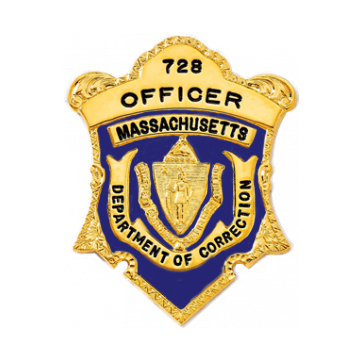 Blackinton B1311-DE Massachusetts Shield Badge with Deluxe Enamel (2-1/2" X 1-15/16")
