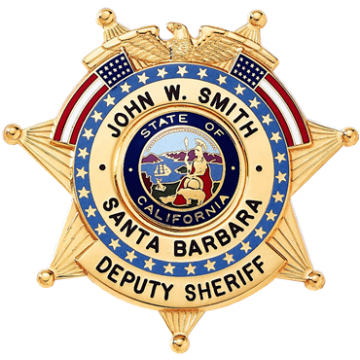 Blackinton B1329 Seven Point Star with Circular Panel and Full Color Flags (2-3/4")