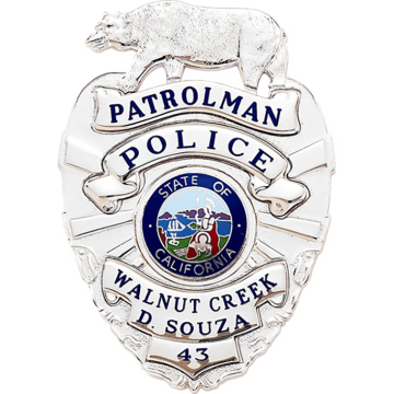 Blackinton B1613 Shield Badge with Bear on Top (3-3/8" x 2-3/8")