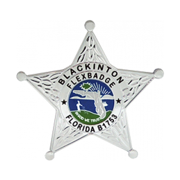 Blackinton FlexBadge FLX1753 Five-Point Florida Star Badge with Circular Panel (2-5/8")