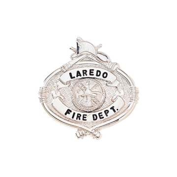 Blackinton B1773 Fire Oval Badge with Helmet Top (1-9/16" x 1-1/2")