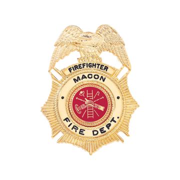 Blackinton B1802 Sunburst Badge w/ Eagle & Circular Panel (2-3/16" x 1-11/16")