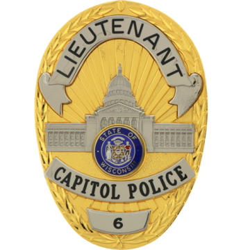 Blackinton B2289 Oval Badge with Capitol Building in Die (3-1/2" x 2-1/2")