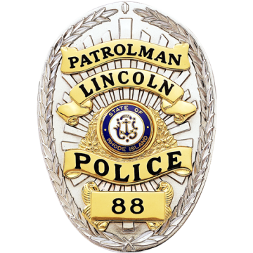 Blackinton B2308 Oval Badge with Applied Panels (3-7/16" x 2-7/16")