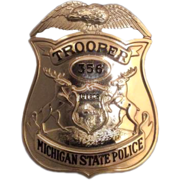 Blackinton B2510 Michigan State Police Badge (2-1/2" x 1-15/16")