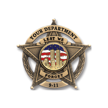 Blackinton B2553-911 - 9-11-01 Remembrance 5 Point Star (2-9/16" x 2-5/8")