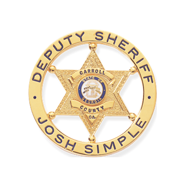 Blackinton B2905 6-Point Star Badge with Outer Ring (2-1/4")