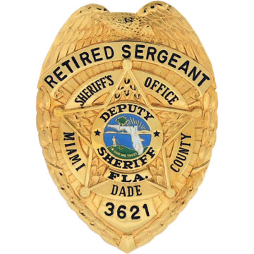 Blackinton B2971 Miami Dade County Sheriff Custom Badge (2-3/4" x 2")