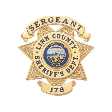 Blackinton B2972 Seven Point Star Badge with Two Ribbon Panels (2-1/8" x 2")