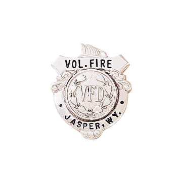 Blackinton B299 Fire Badge with Helmet and Semi Circle Panel (1" x 3/4")