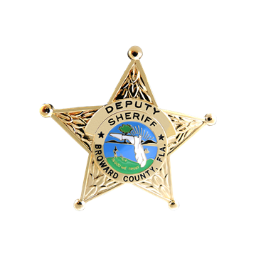 Blackinton B3067-A Broward County Sheriff Five Point Star Badge (2-9/16" x 2-3/4")