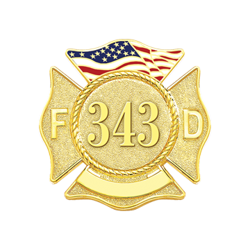 Blackinton Model B3316-911 Maltese Cross Badge with American Flag (2-13/16")