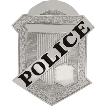 Blackinton B3399-AAP Shield Badge with Diagonal Police Panel (3-5/16" x 2-3/8")