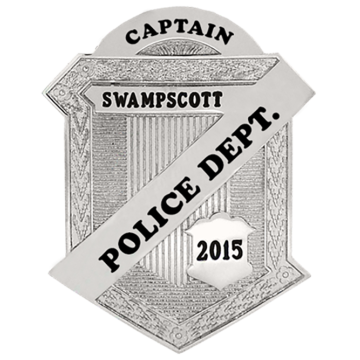 Blackinton B3399-APR Shield Badge with Dome at the Top  (3-5/16" x 2-3/8")