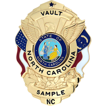 Blackinton B3462-NC Shield with American and North Carolina Flags (2-7/8" x 2-1/8")