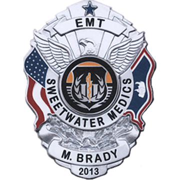 Blackinton B3462-WY Shield with American and Wyoming Flag (2-7/8" x 2-1/8")