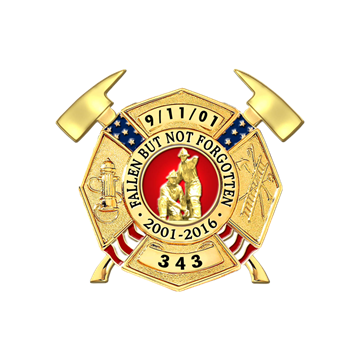 Blackinton B3549 Maltese Cross Badge with Axes and American Flags (2-7/16" x 2-11/16")