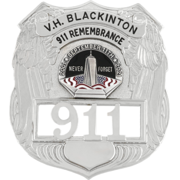 Blackinton B3826 Commemorative 9/11 Anniversary Badge With Angel Wings (2-9/16" x 2-1/4")