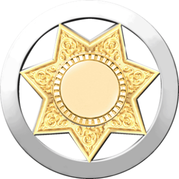 Blackinton B4004 7-Point Star in Circle Badge (2-11/16")
