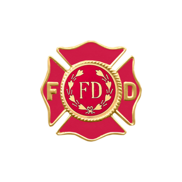 Blackinton B499-ADE Maltese Cross Fire Badge with Deluxe Enamel (1-11/16")