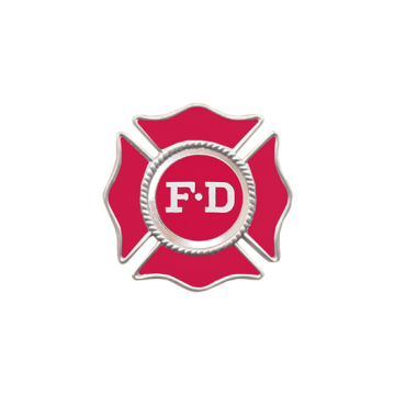 Blackinton B499-DE Maltese Cross Fire Badge with Deluxe Enamel (1-11/16")