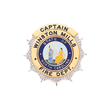 Blackinton B575-EO Sunburst Badge with Circular Panel (1-11/16")