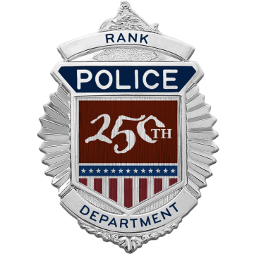 Blackinton B587 US 250th Anniversary Badge in Red (3-1/8" x 2-1/4")