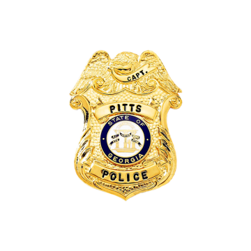 Blackinton B605 Shield Badge w/ Eagle Holding Ribbon Panel (2" x 1-1/2")