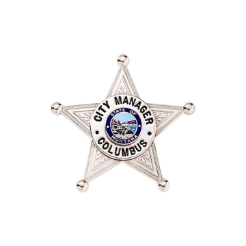 Blackinton B62 Five Point Star Badge with Ball Tips (1-7/8" x 2")
