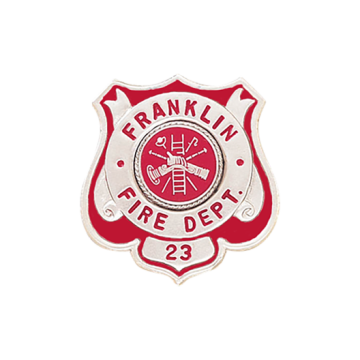 Blackinton B808-DE Shield Badge with Deluxe Enamel (1-13/16" x 1-1/8")