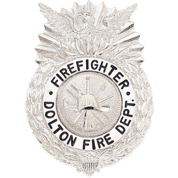 Blackinton BH1840 Fire Badge with Eagle and Wreath Sides (2-9/16" x 1-7/8")