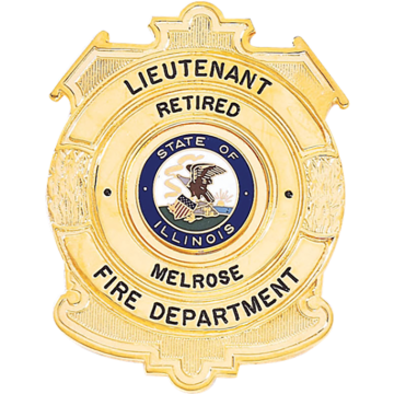 Blackinton BH1882 Decorative Circular Badge with Wreath Sides (2-1/4" x 1-3/4")