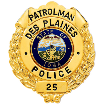 Blackinton BH1954 Round Badge with Wreath Sides (2-1/4" x 2")