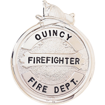 Blackinton BH2006 Round Fire Badge with Helmet Top (2-1/2" x 2")