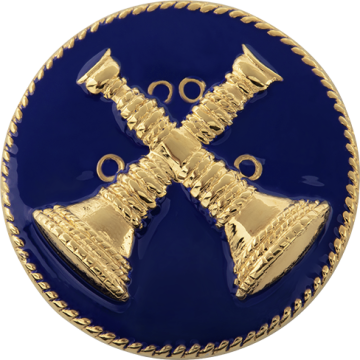 Smith & Warren C111E Two Crossed Bugles Hat/Coat Disc (1.625")