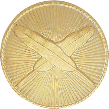 Smith & Warren C112 Crossed Feathers Hat/Coat Disc (1-5/8")