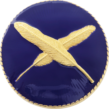 Smith & Warren C112E Crossed Feathers Hat/Coat Disc (1.625")