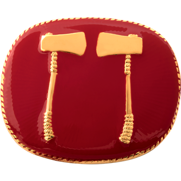 Smith & Warren C113E Two Axes on a Hat/Coat Disc (1.625"H)