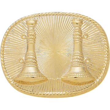 Smith & Warren C117 Two Parallel Bugles Hat/Coat Disc (1-5/8"H)