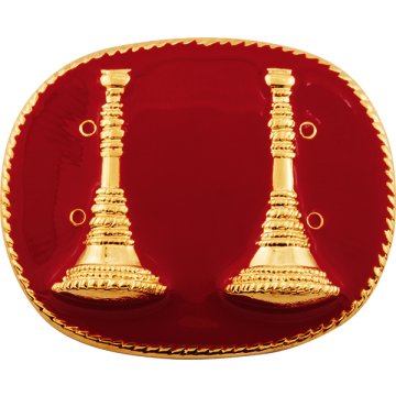 Smith & Warren C117E Two Parallel Bugles Hat/Coat Disc (1.625"H)