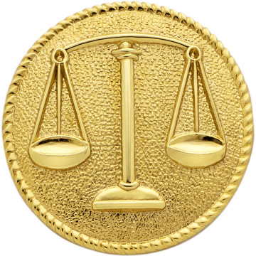 Smith & Warren C134PL Scales of Justice Hat/Coat Disc (1-5/8")